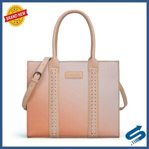 Large Work Tote Bag with Top Handle & Strap, Fits Laptop